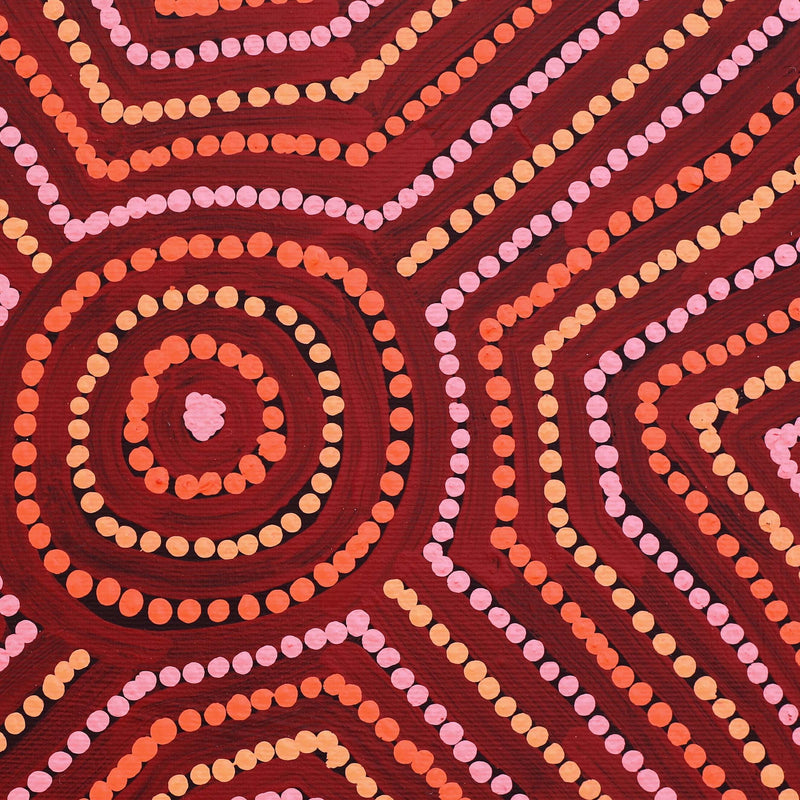 Aboriginal Artwork by Carol Nampijinpa Larry, Karnta Jukurrpa (Womens Dreaming), 30x30cm