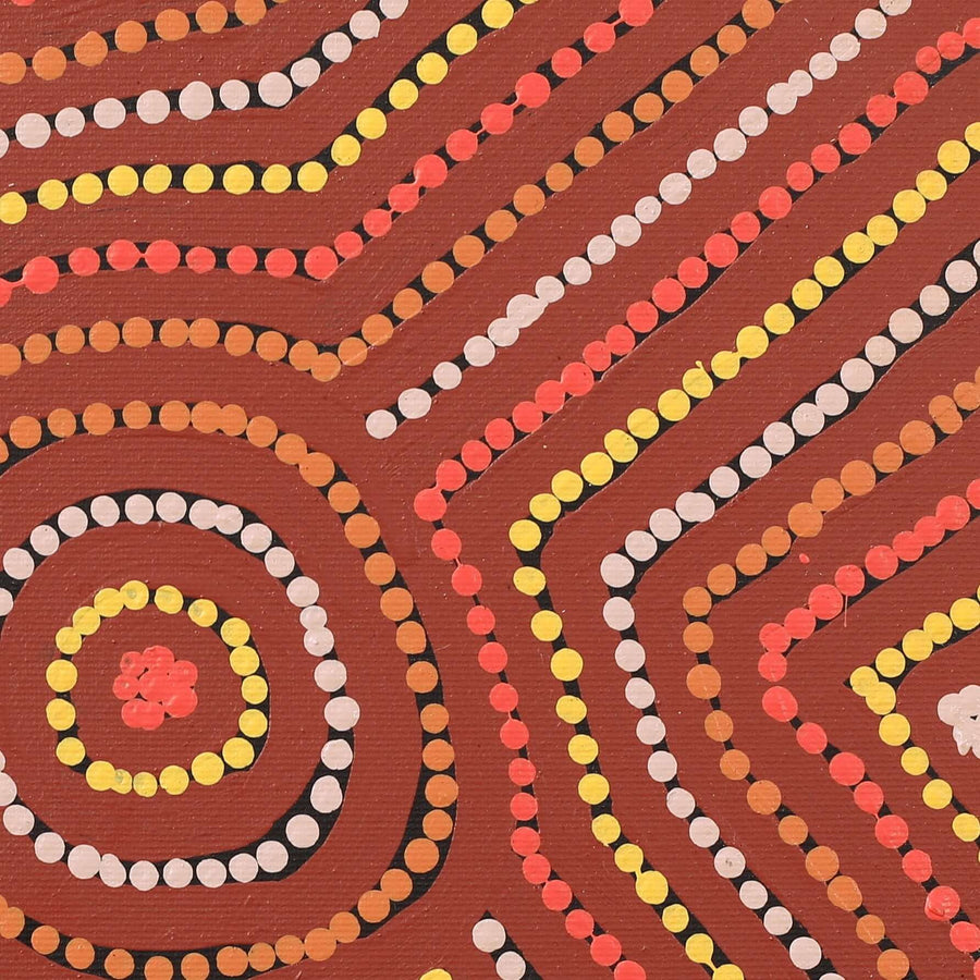 Aboriginal Artwork by Carol Nampijinpa Larry, Karnta Jukurrpa (Womens Dreaming), 30x30cm