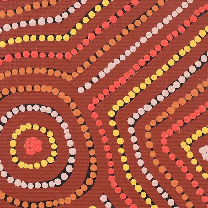 Aboriginal Artwork by Carol Nampijinpa Larry, Karnta Jukurrpa (Womens Dreaming), 30x30cm