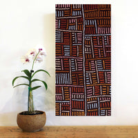 Aboriginal Artwork by Carol Nampijinpa Larry, Karnta Jukurrpa (Womens Dreaming), 61x30cm