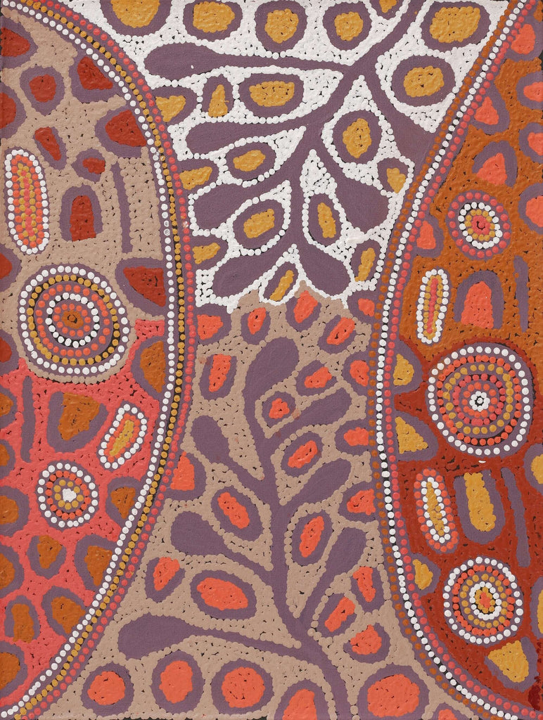 Aboriginal Artwork by Carol Nampijinpa Larry, Karnta Jukurrpa (Womens Dreaming), 61x46cm