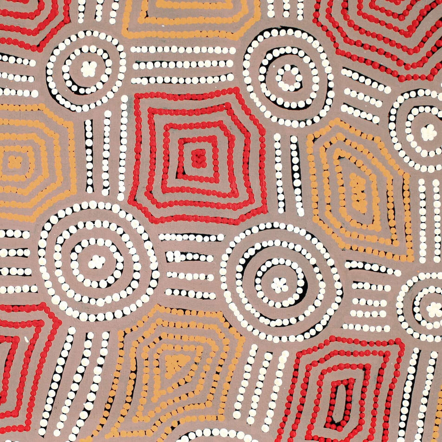 Aboriginal Artwork by Carol Nampijinpa Larry, Karnta Jukurrpa (Womens Dreaming), 61x61cm
