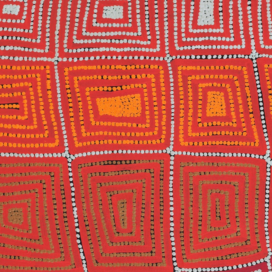 Aboriginal Artwork by Carol Nampijinpa Larry, Karnta Jukurrpa (Womens Dreaming), 76x61cm