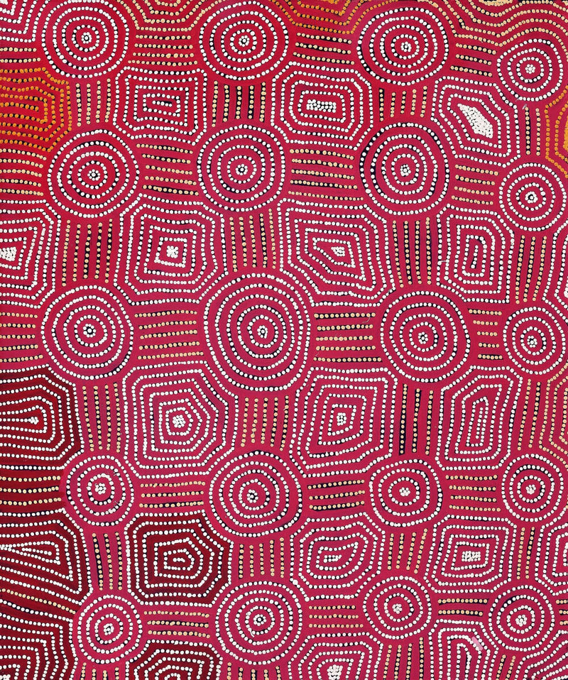 Aboriginal Artwork by Carol Nampijinpa Larry, Karnta Jukurrpa (Womens Dreaming), 91x76cm