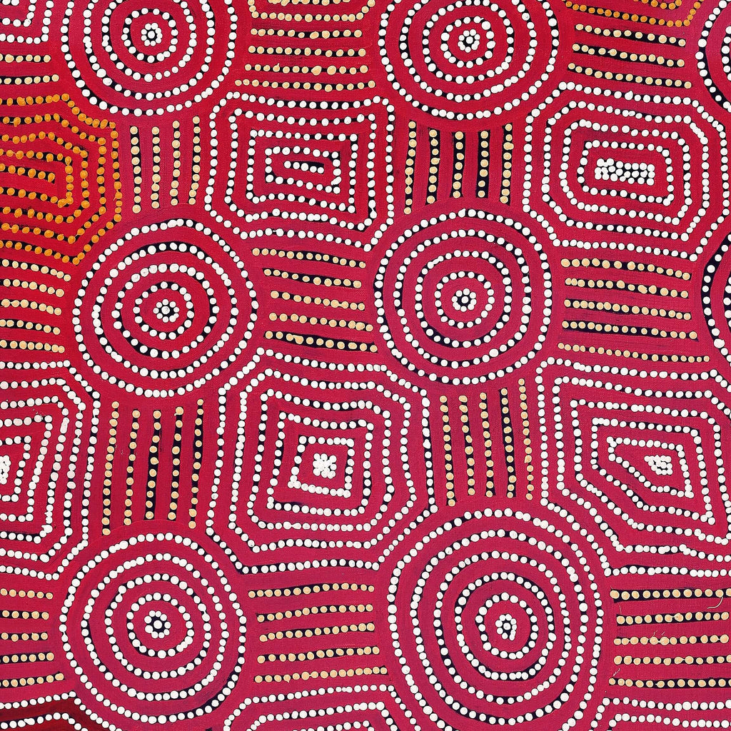 Aboriginal Artwork by Carol Nampijinpa Larry, Karnta Jukurrpa (Womens Dreaming), 91x76cm
