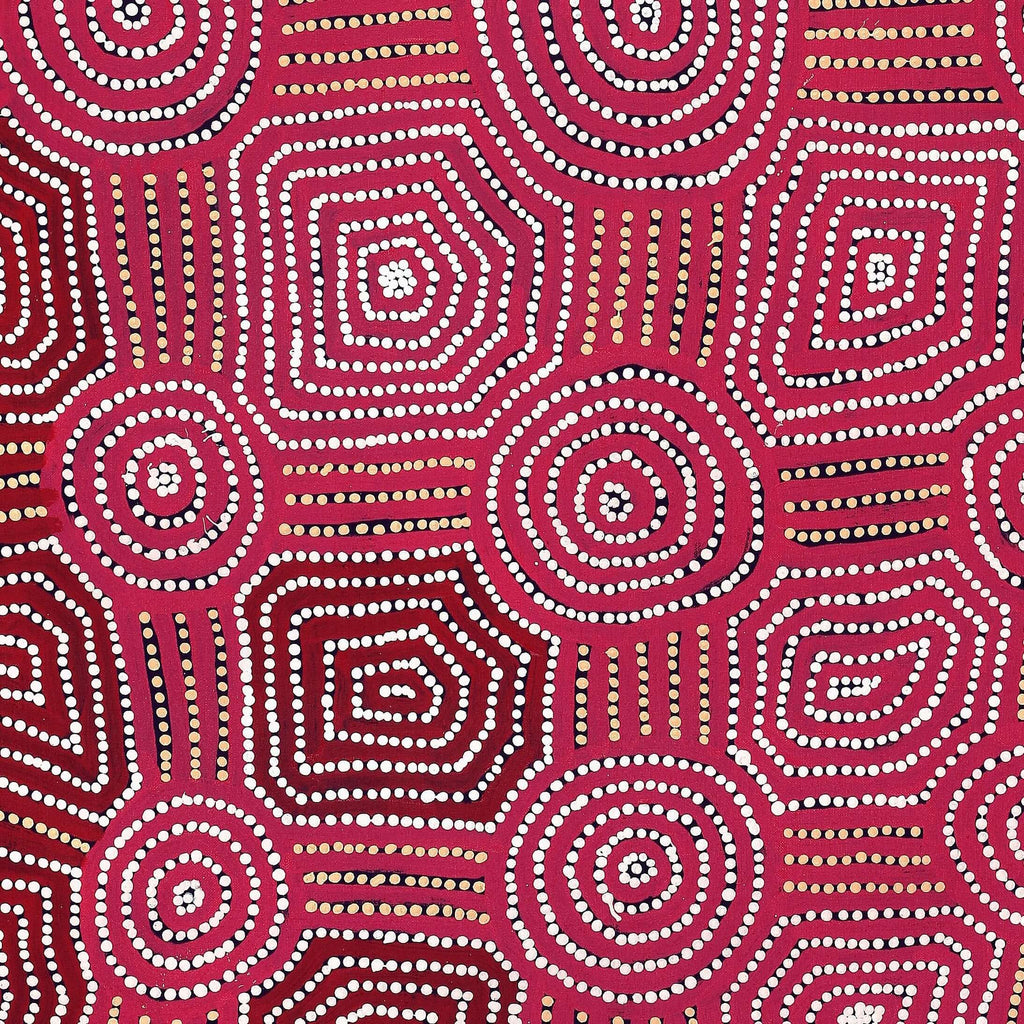 Aboriginal Artwork by Carol Nampijinpa Larry, Karnta Jukurrpa (Womens Dreaming), 91x76cm