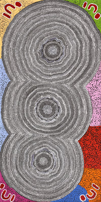 Aboriginal Artwork by Catherine Nungarrayi Malbunka, Mina Mina Jukurrpa (Mina Mina Dreaming), 122x61cm
