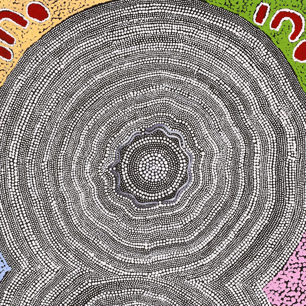 Aboriginal Artwork by Catherine Nungarrayi Malbunka, Mina Mina Jukurrpa (Mina Mina Dreaming), 122x61cm