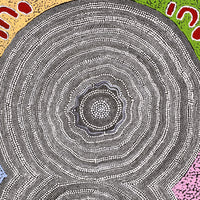 Aboriginal Artwork by Catherine Nungarrayi Malbunka, Mina Mina Jukurrpa (Mina Mina Dreaming), 122x61cm