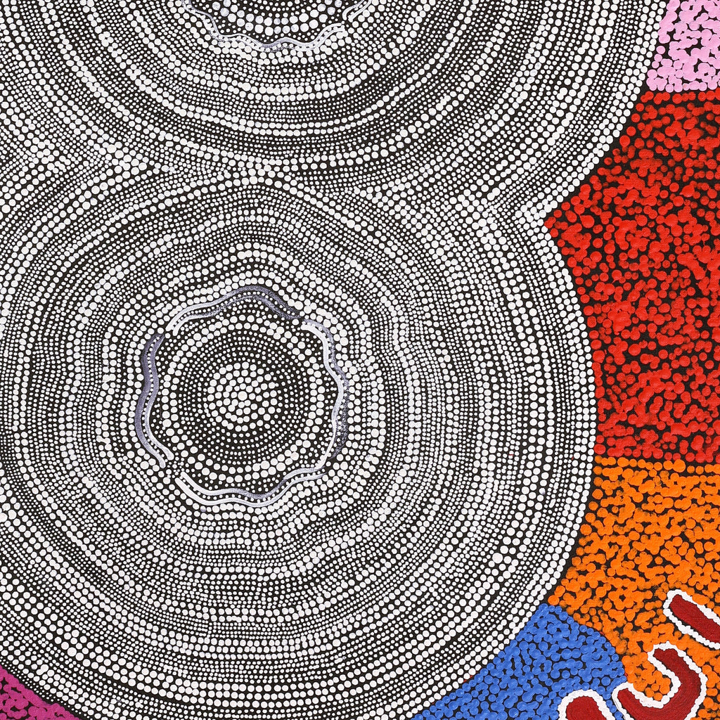 Aboriginal Artwork by Catherine Nungarrayi Malbunka, Mina Mina Jukurrpa (Mina Mina Dreaming), 122x61cm