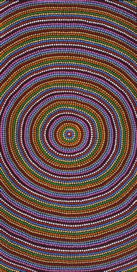 Aboriginal Artwork by Catherine Nungarrayi Malbunka, Mina Mina Jukurrpa (Mina Mina Dreaming), 91x46cm