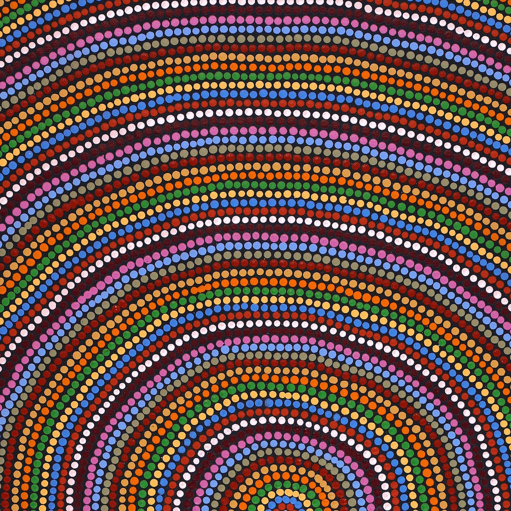 Aboriginal Artwork by Catherine Nungarrayi Malbunka, Mina Mina Jukurrpa (Mina Mina Dreaming), 91x46cm