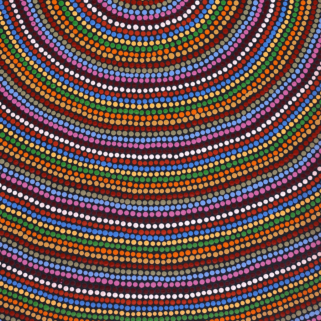 Aboriginal Artwork by Catherine Nungarrayi Malbunka, Mina Mina Jukurrpa (Mina Mina Dreaming), 91x46cm
