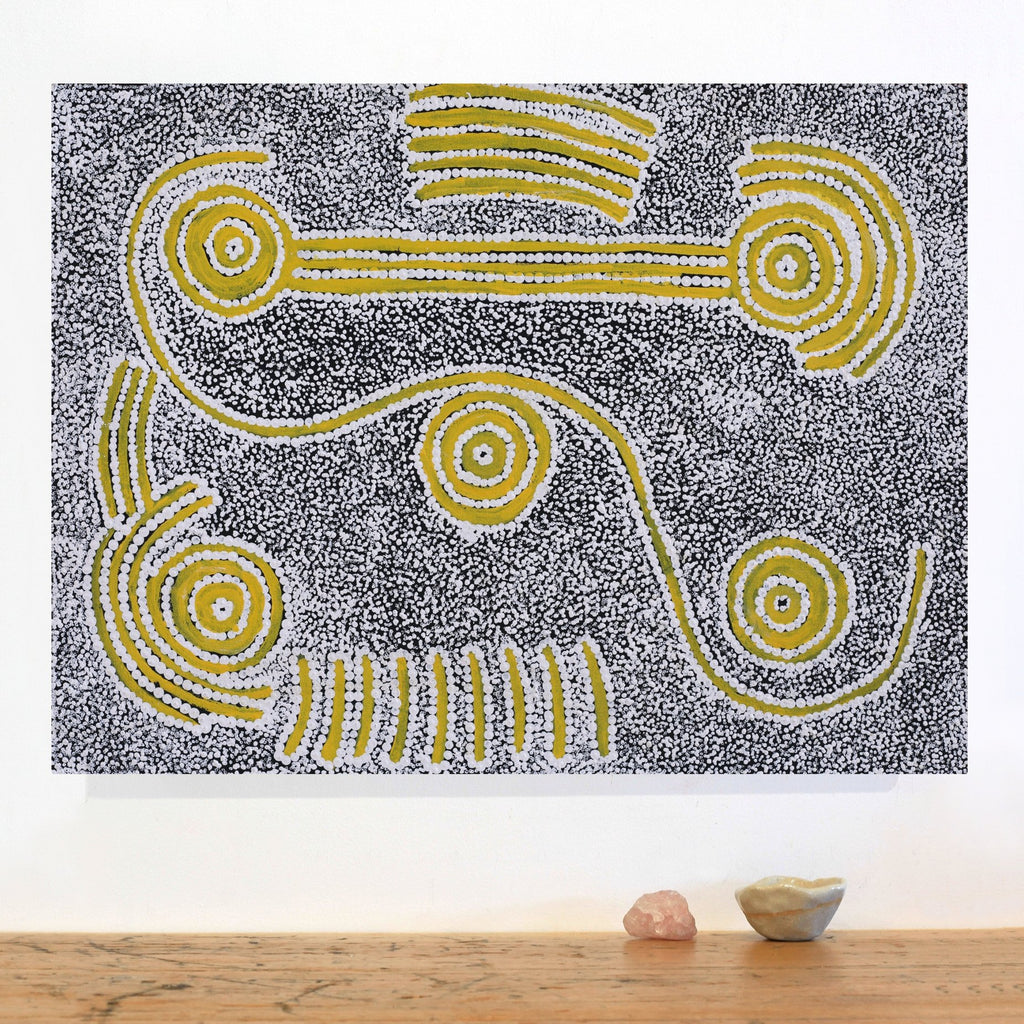 Aboriginal Artwork by Cecily Napanangka Granites, Karnta Jukurrpa (Womens Dreaming), 61x46cm - ART ARK®