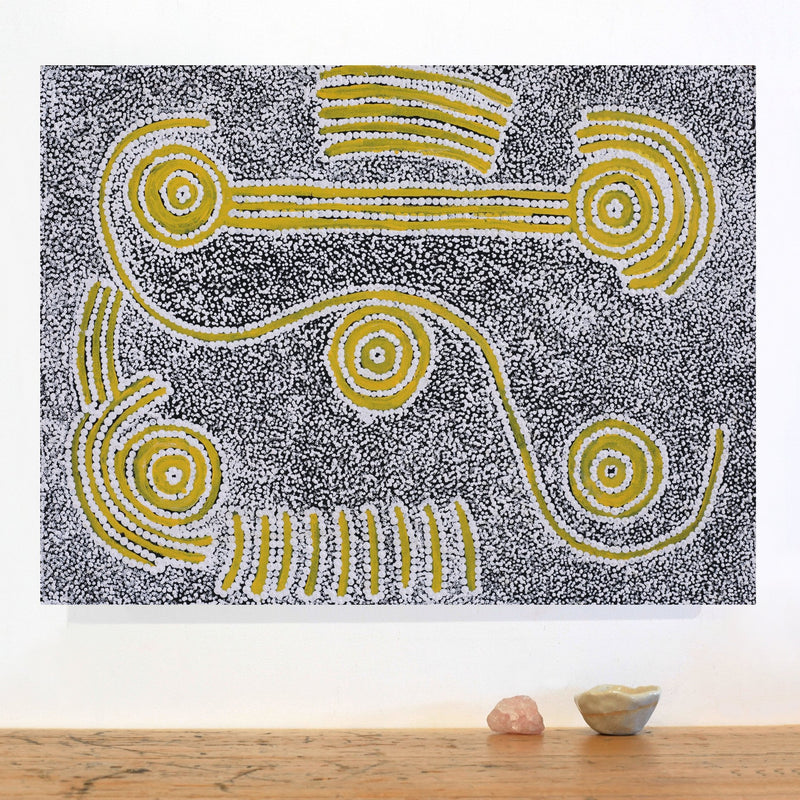 Aboriginal Artwork by Cecily Napanangka Granites, Karnta Jukurrpa (Womens Dreaming), 61x46cm