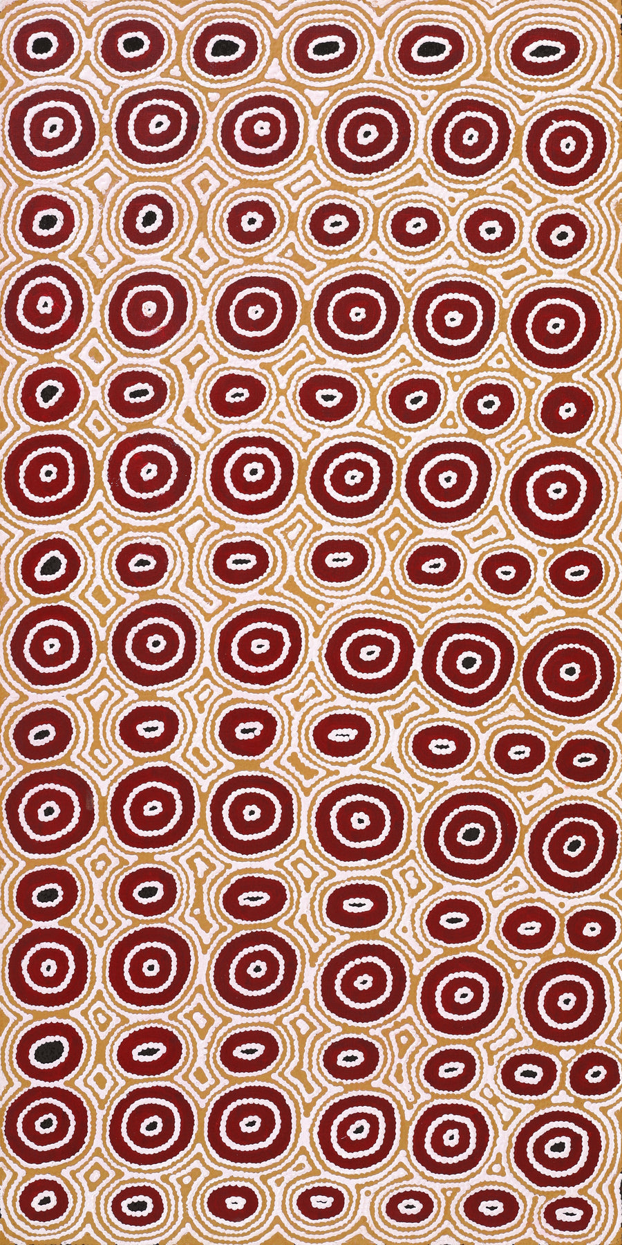 Aboriginal Artwork by Cecily Napanangka Marshall, Pikilyi Jukurrpa (Vaughan Springs Dreaming), 122x61cm