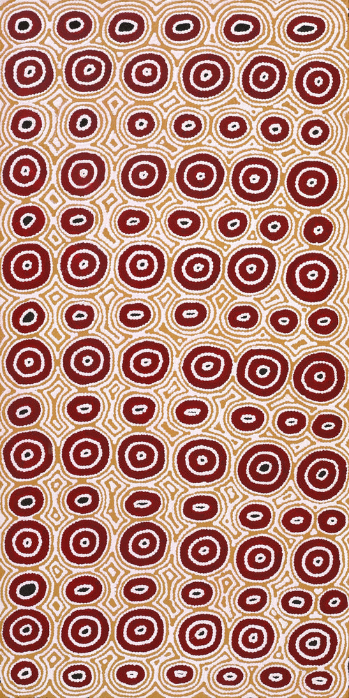 Aboriginal Artwork by Cecily Napanangka Marshall, Pikilyi Jukurrpa (Vaughan Springs Dreaming), 122x61cm