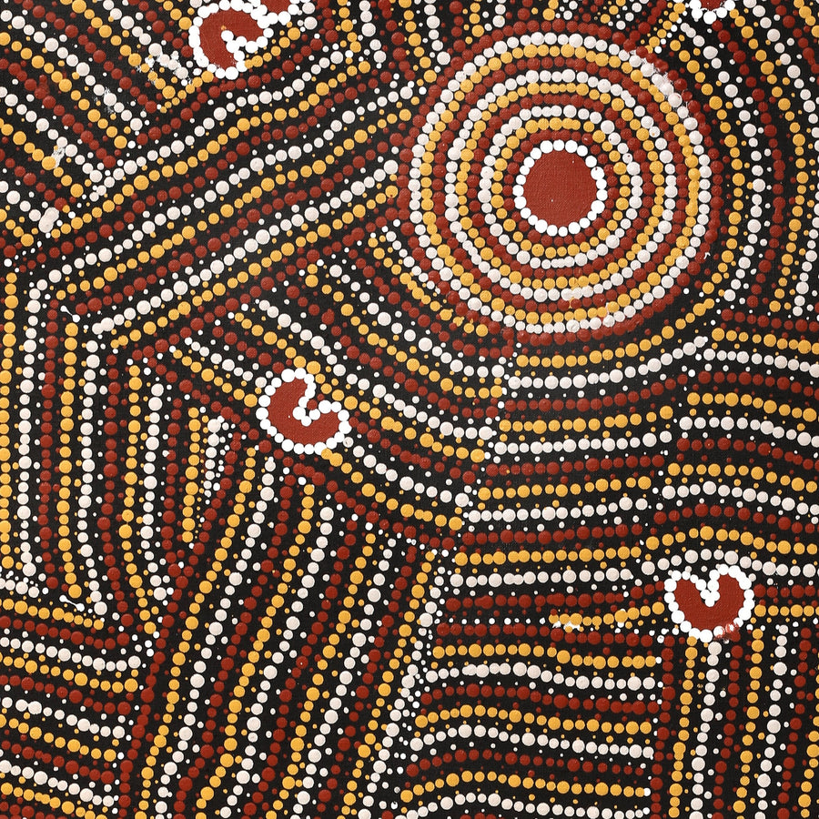 Aboriginal Artwork by Celestine Nungarrayi Tex, Lappi Lappi Jukurrpa, 107x46cm