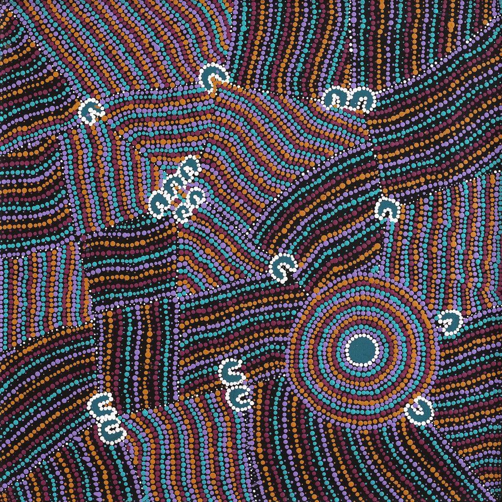 Aboriginal Artwork by Celestine Nungarrayi Tex, Lappi Lappi Jukurrpa, 61x61cm