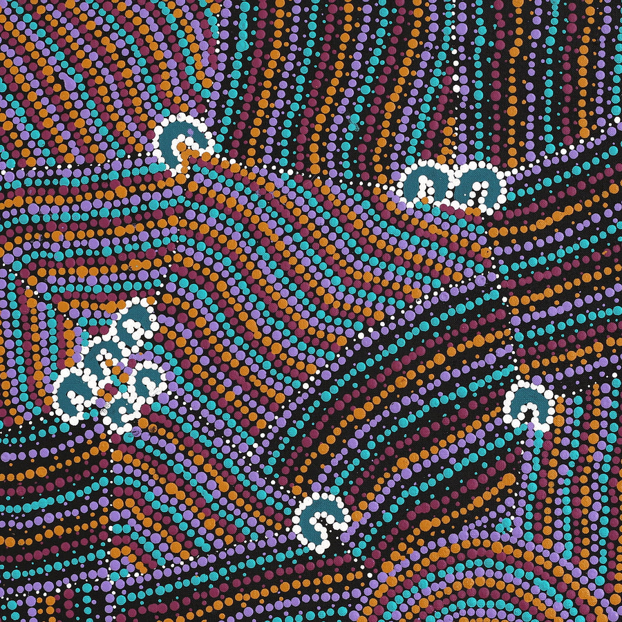 Aboriginal Artwork by Celestine Nungarrayi Tex, Lappi Lappi Jukurrpa, 61x61cm