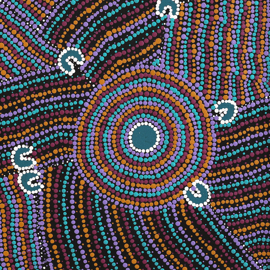 Aboriginal Artwork by Celestine Nungarrayi Tex, Lappi Lappi Jukurrpa, 61x61cm