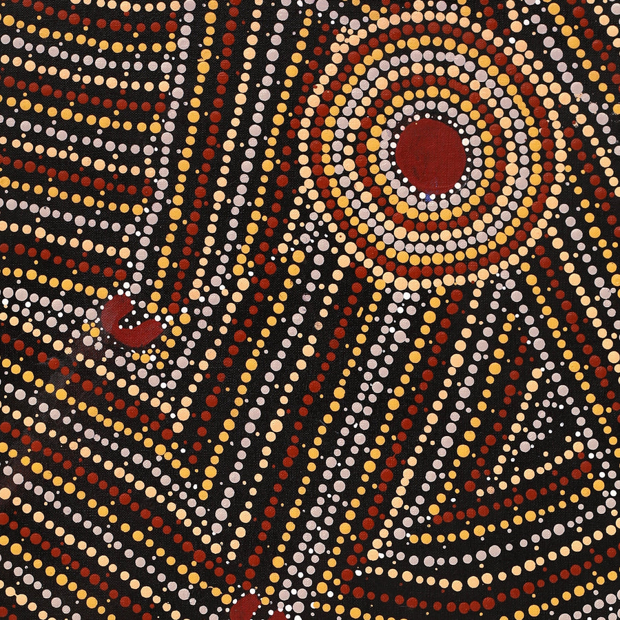 Aboriginal Artwork by Celestine Nungarrayi Tex, Lappi Lappi Jukurrpa, 76x30cm
