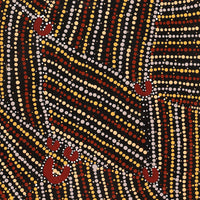 Aboriginal Artwork by Celestine Nungarrayi Tex, Lappi Lappi Jukurrpa, 76x30cm