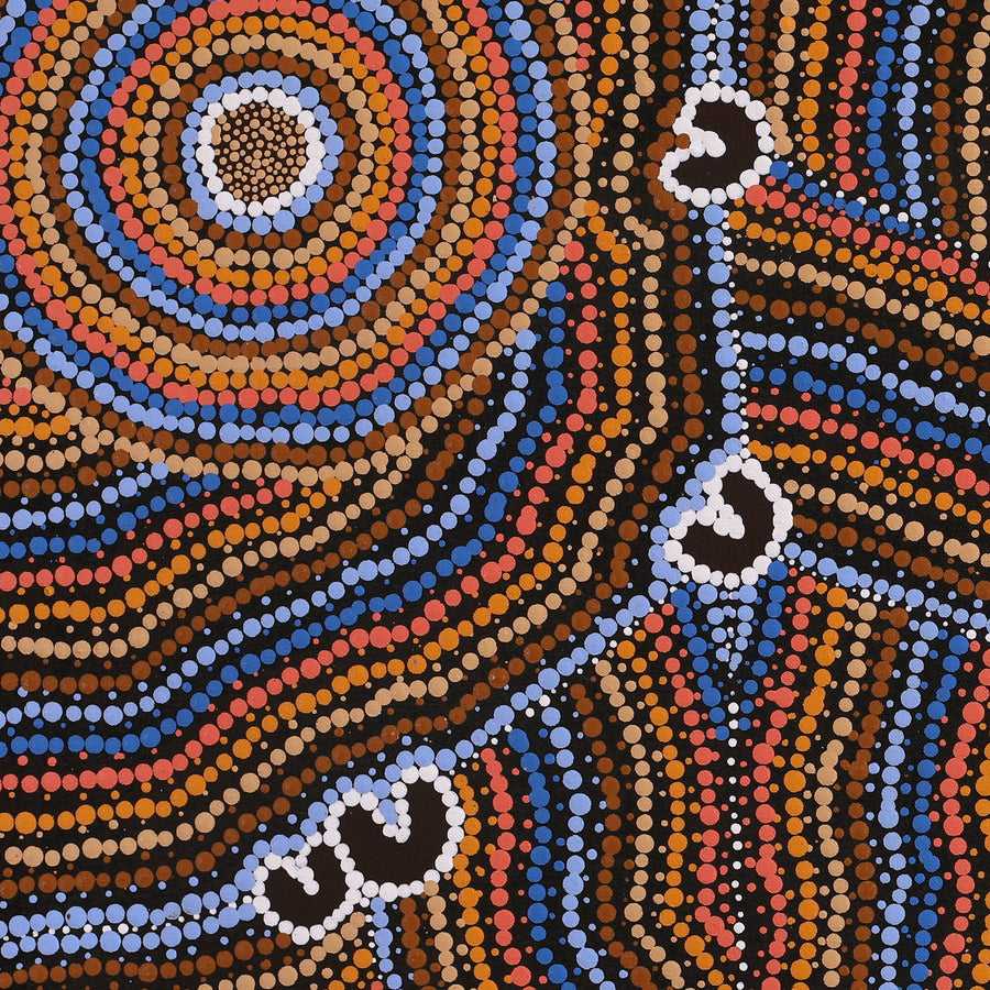 Aboriginal Artwork by Celestine Nungarrayi Tex, Lappi Lappi Jukurrpa, 76x46cm