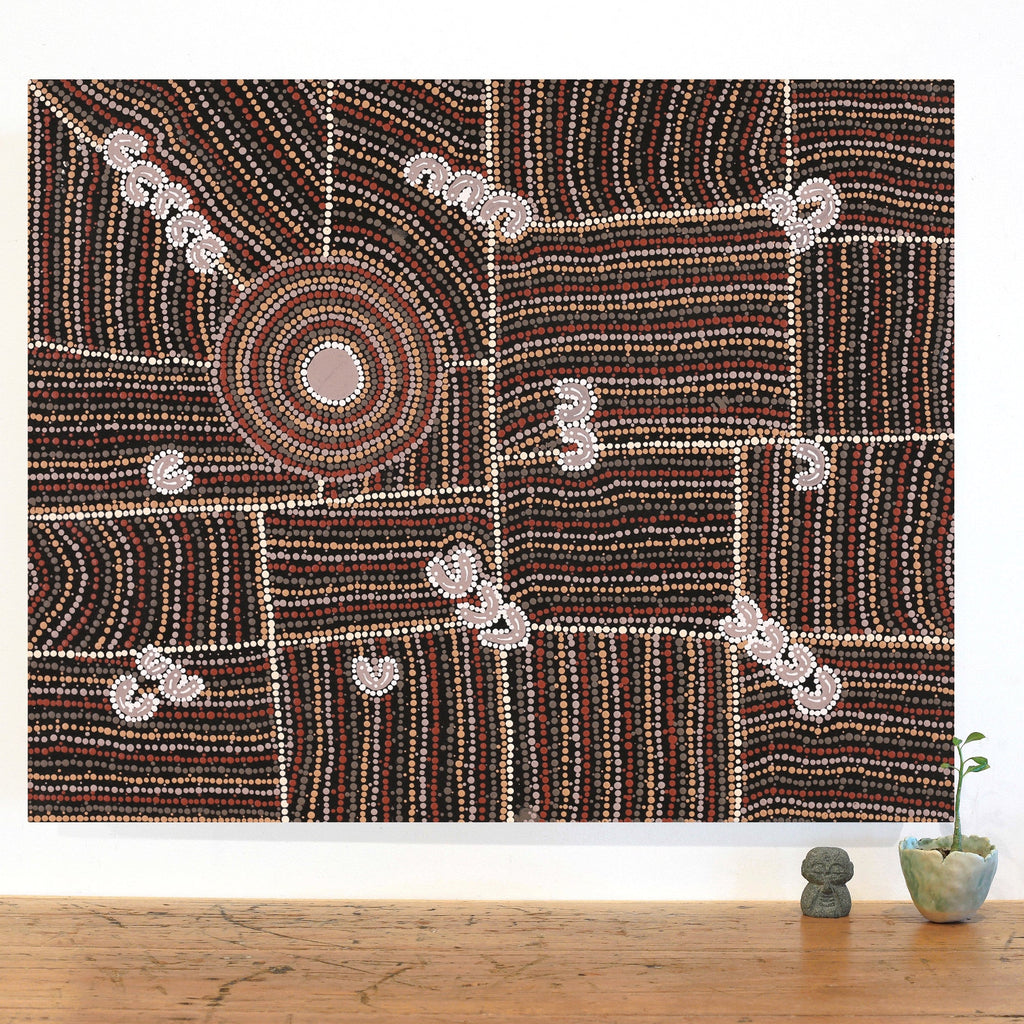 Aboriginal Artwork by Celestine Nungarrayi Tex, Lappi Lappi Jukurrpa, 76x61cm