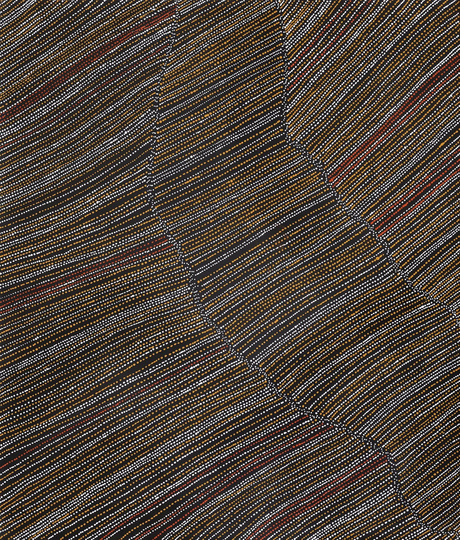 Aboriginal Artwork by Chantelle Nampijinpa Robertson, Ngapa Jukurrpa (Water Dreaming) - Puyurru, 107x91cm