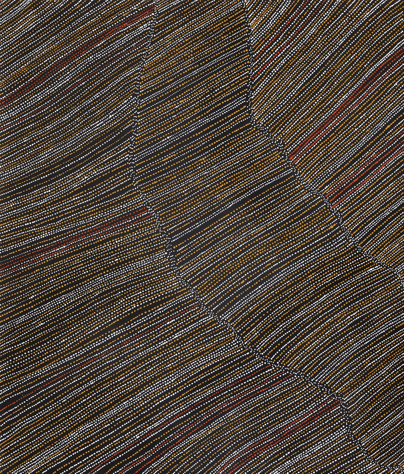 Aboriginal Artwork by Chantelle Nampijinpa Robertson, Ngapa Jukurrpa (Water Dreaming) - Puyurru, 107x91cm