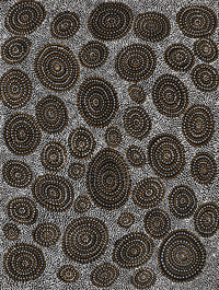 Aboriginal Artwork by Chantelle Nampijinpa Robertson, Ngapa Jukurrpa (Water Dreaming) - Puyurru, 61x46cm