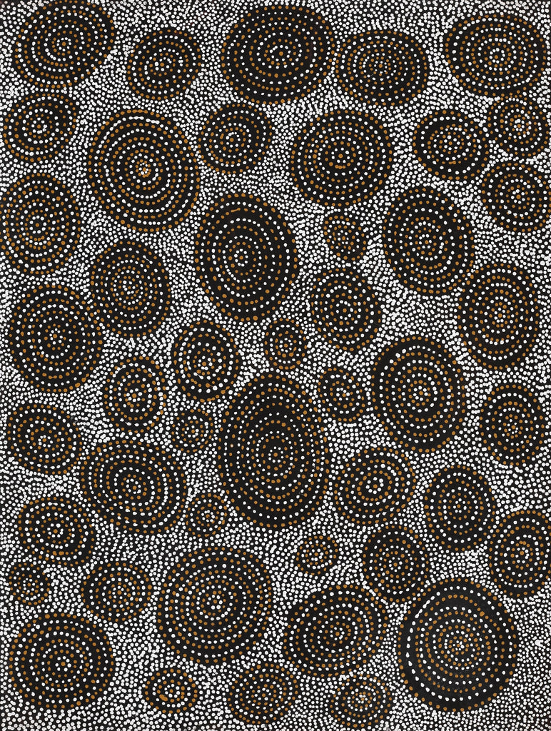 Aboriginal Art by Chantelle Nampijinpa Robertson, Ngapa Jukurrpa (Water Dreaming) - Puyurru, 61x46cm - ART ARK®