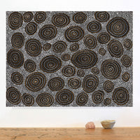 Aboriginal Artwork by Chantelle Nampijinpa Robertson, Ngapa Jukurrpa (Water Dreaming) - Puyurru, 61x46cm