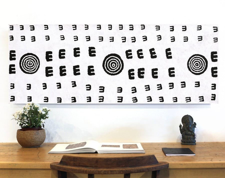 Aboriginal Artwork by Chris Japanangka Michaels, Janganpa Jukurrpa - Mawurrji, 122x46cm