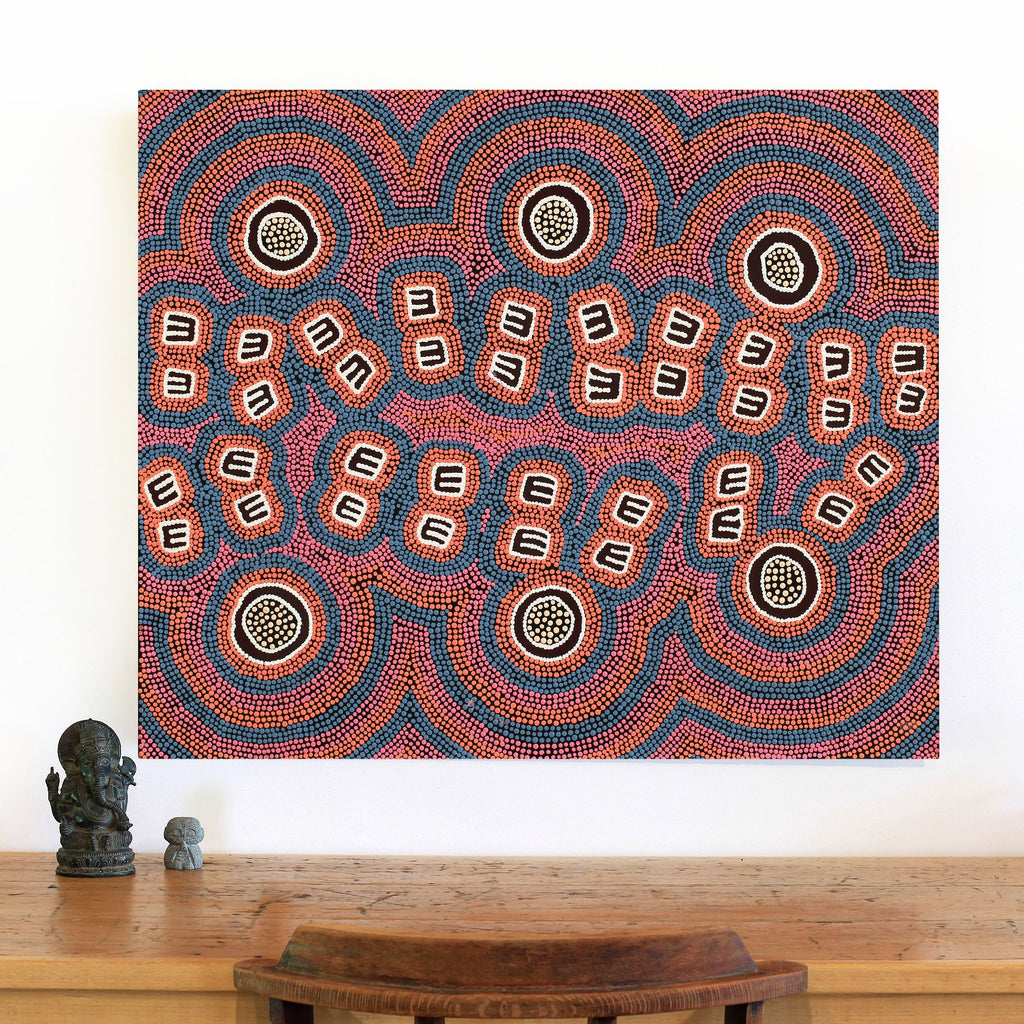 Aboriginal Art by Chris Japanangka Michaels, Janganpa Jukurrpa - Mawurrji, 91x76cm - ART ARK®