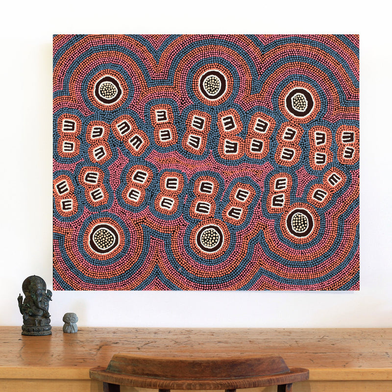 Aboriginal Artwork by Chris Japanangka Michaels, Janganpa Jukurrpa - Mawurrji, 91x76cm