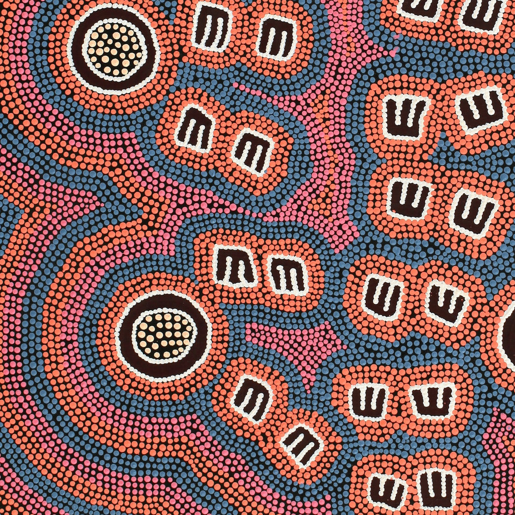 Aboriginal Artwork by Chris Japanangka Michaels, Janganpa Jukurrpa - Mawurrji, 91x76cm