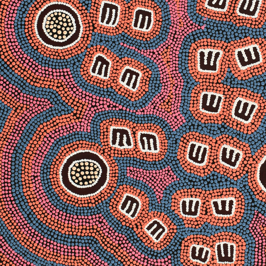 Aboriginal Artwork by Chris Japanangka Michaels, Janganpa Jukurrpa - Mawurrji, 91x76cm