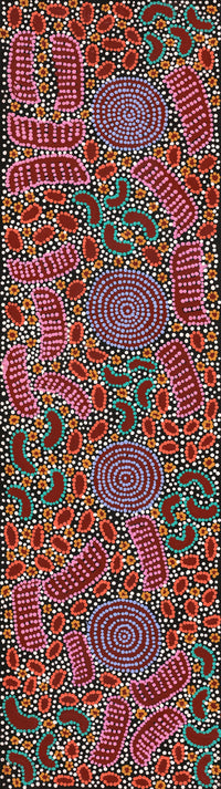 Aboriginal Artwork by Christine Nungarrayi Brown, Karnta Jukurrpa (Womens Dreaming), 107x30cm