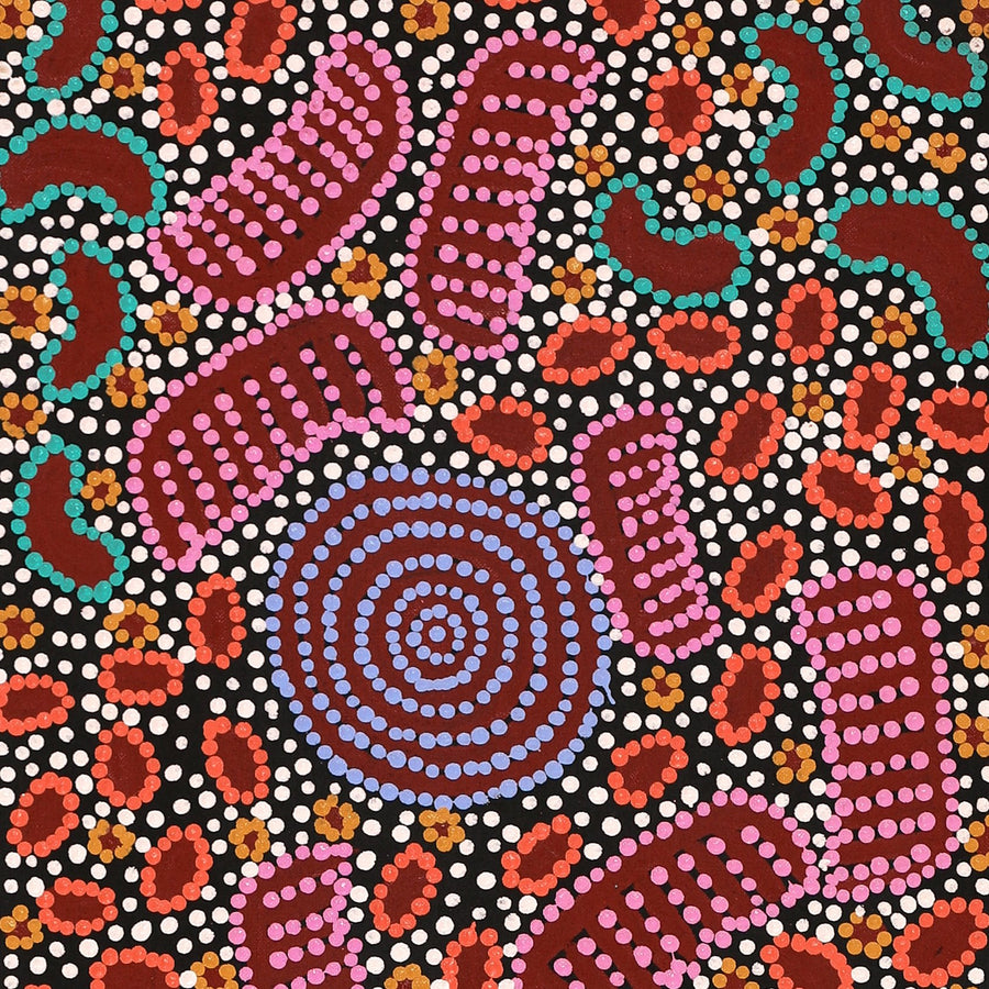 Aboriginal Artwork by Christine Nungarrayi Brown, Karnta Jukurrpa (Womens Dreaming), 107x30cm