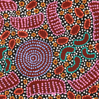 Aboriginal Artwork by Christine Nungarrayi Brown, Karnta Jukurrpa (Womens Dreaming), 107x30cm