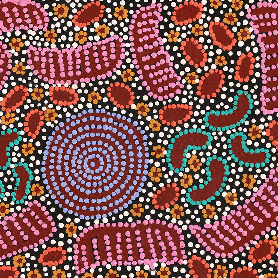 Aboriginal Artwork by Christine Nungarrayi Brown, Karnta Jukurrpa (Womens Dreaming), 107x30cm