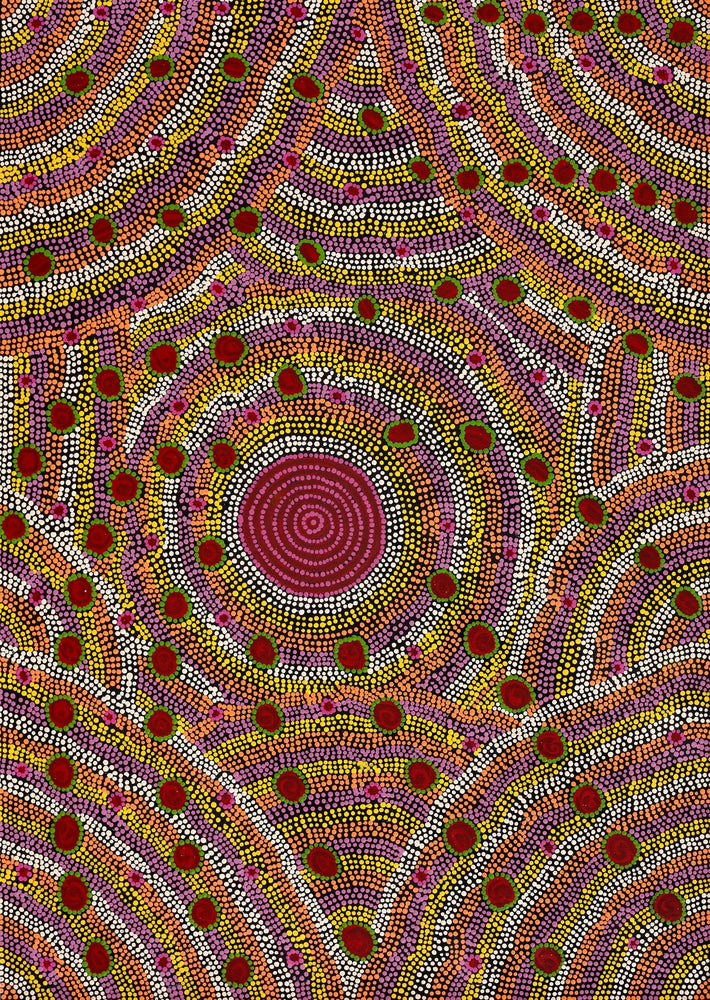 Aboriginal Artwork by Christine Nungarrayi Brown, Karnta Jukurrpa (Womens Dreaming), 107x76cm