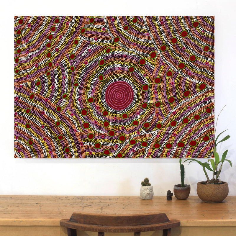 Aboriginal Artwork by Christine Nungarrayi Brown, Karnta Jukurrpa (Womens Dreaming), 107x76cm