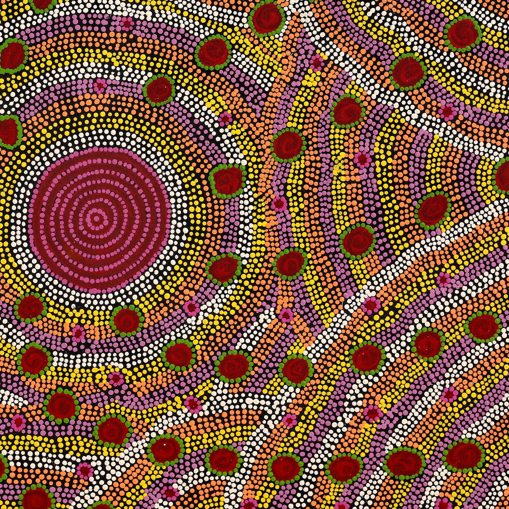 Aboriginal Artwork by Christine Nungarrayi Brown, Karnta Jukurrpa (Womens Dreaming), 107x76cm
