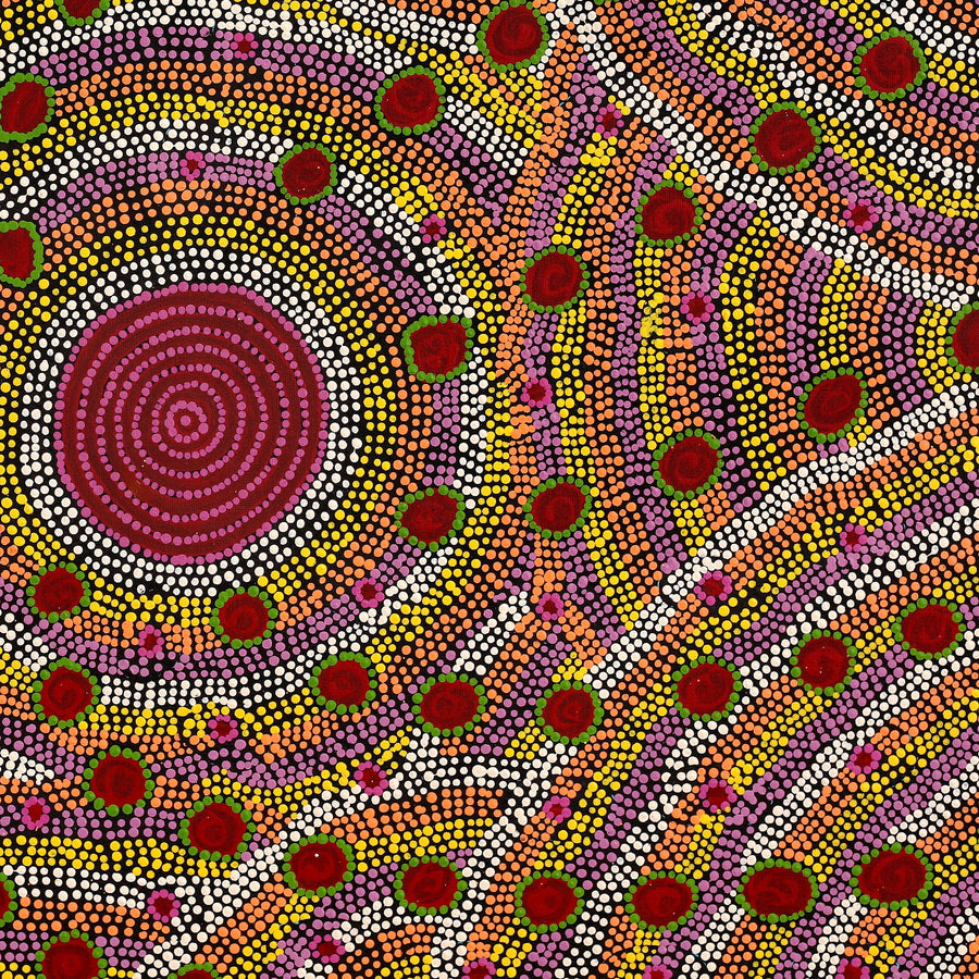 Aboriginal Artwork by Christine Nungarrayi Brown, Karnta Jukurrpa (Womens Dreaming), 107x76cm