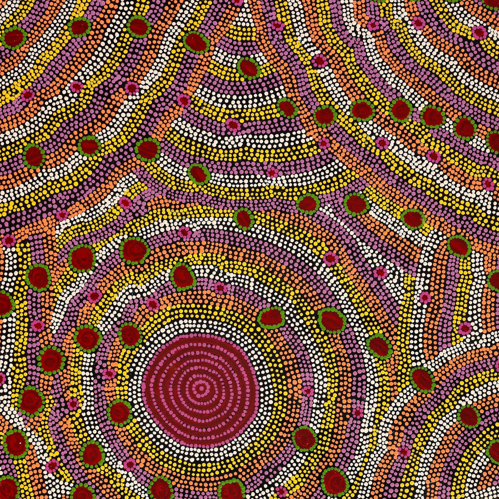 Aboriginal Artwork by Christine Nungarrayi Brown, Karnta Jukurrpa (Womens Dreaming), 107x76cm