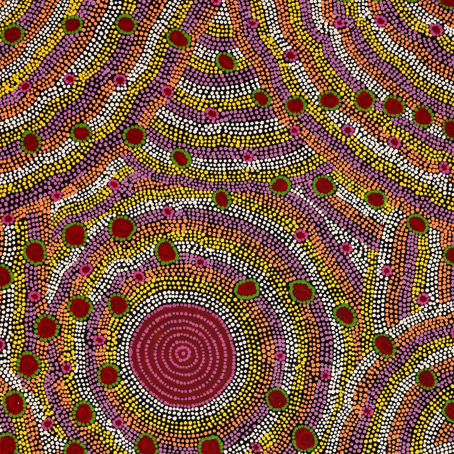 Aboriginal Artwork by Christine Nungarrayi Brown, Karnta Jukurrpa (Womens Dreaming), 107x76cm