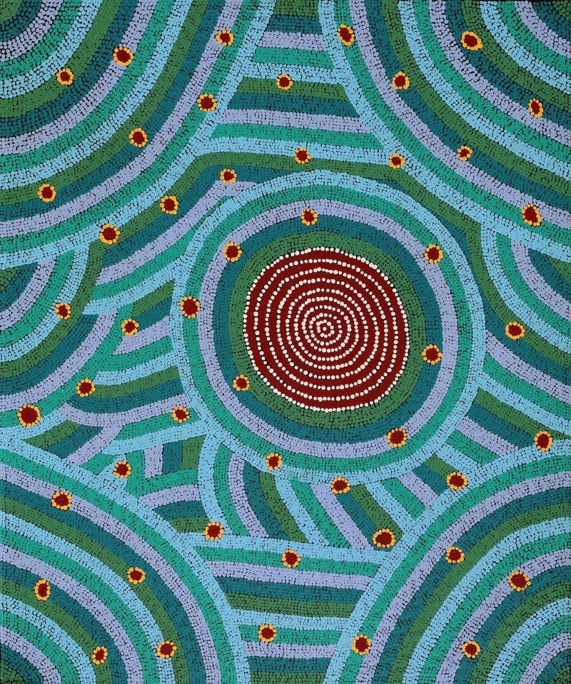 Aboriginal Artwork by Christine Nungarrayi Brown, Karnta Jukurrpa (Womens Dreaming), 91x76cm